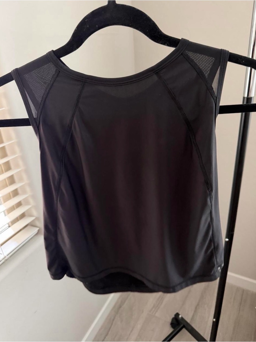 Avia Black Mesh-Shoulder Athletic Tank